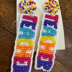 Colorful beaded Teacher Earrings